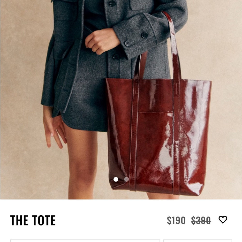Sezane Mahogany Brown Tote Bag